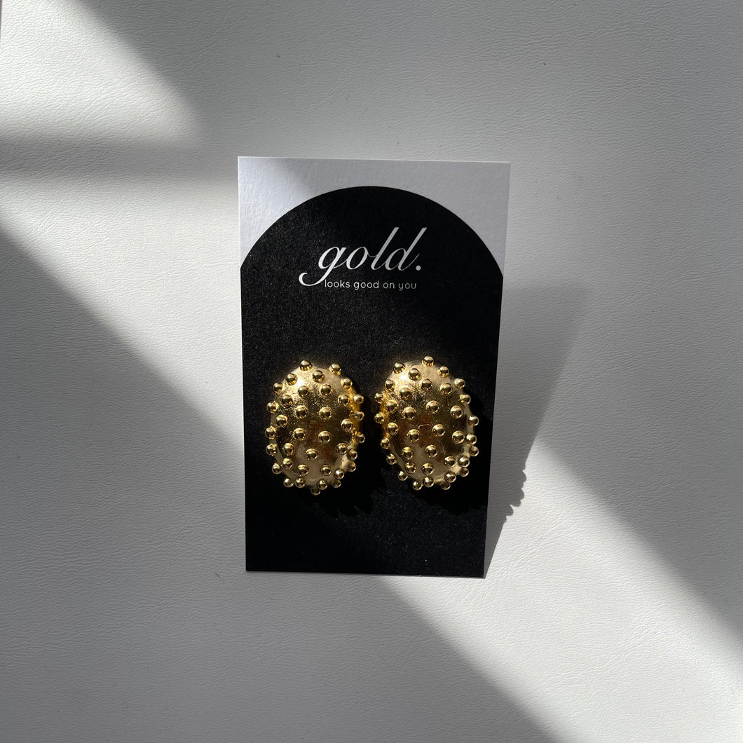 Earrings | Oval Textured Stud