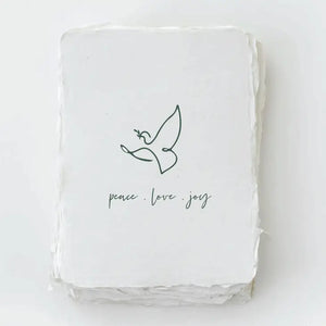 Card : "Peace. Love. Joy." Dove Christmas Greeting Card